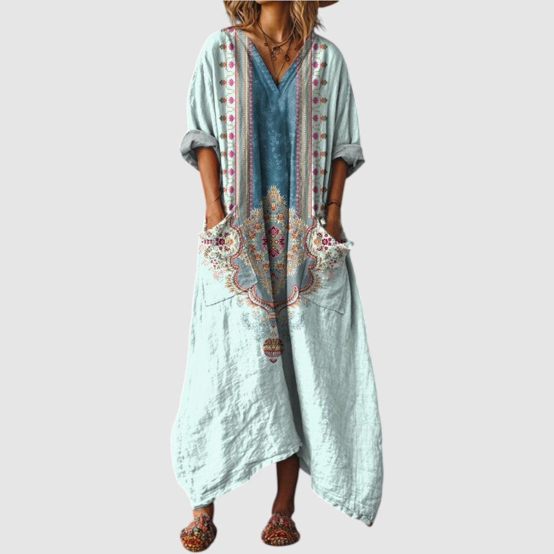 Emma - Vintage boho šaty s kapsami